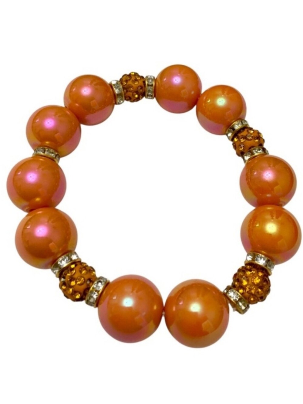 Bright Orange Chunky Beaded Bracelet 🧡✨️